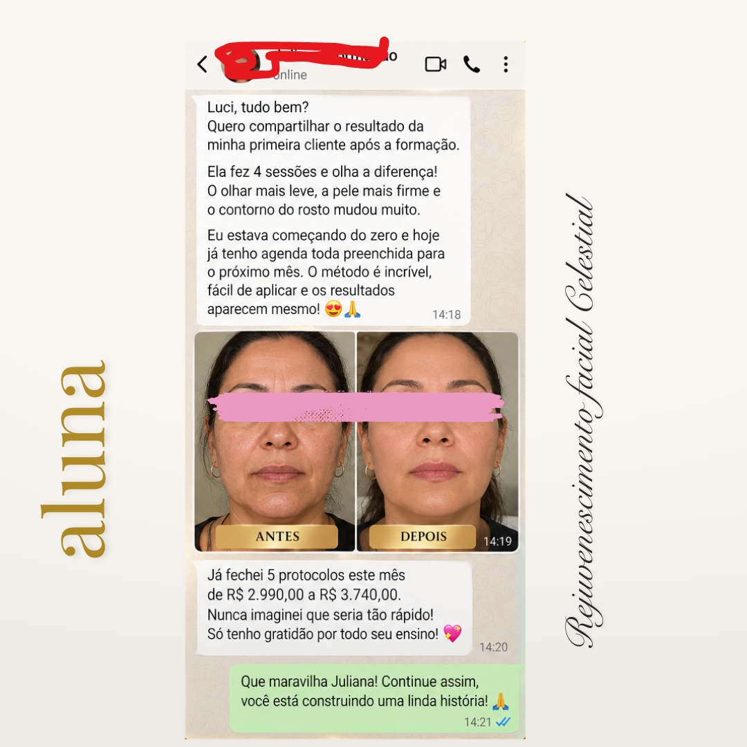 Depoimento real de aluna da Formação Rejuvenescimento Facial Celestial