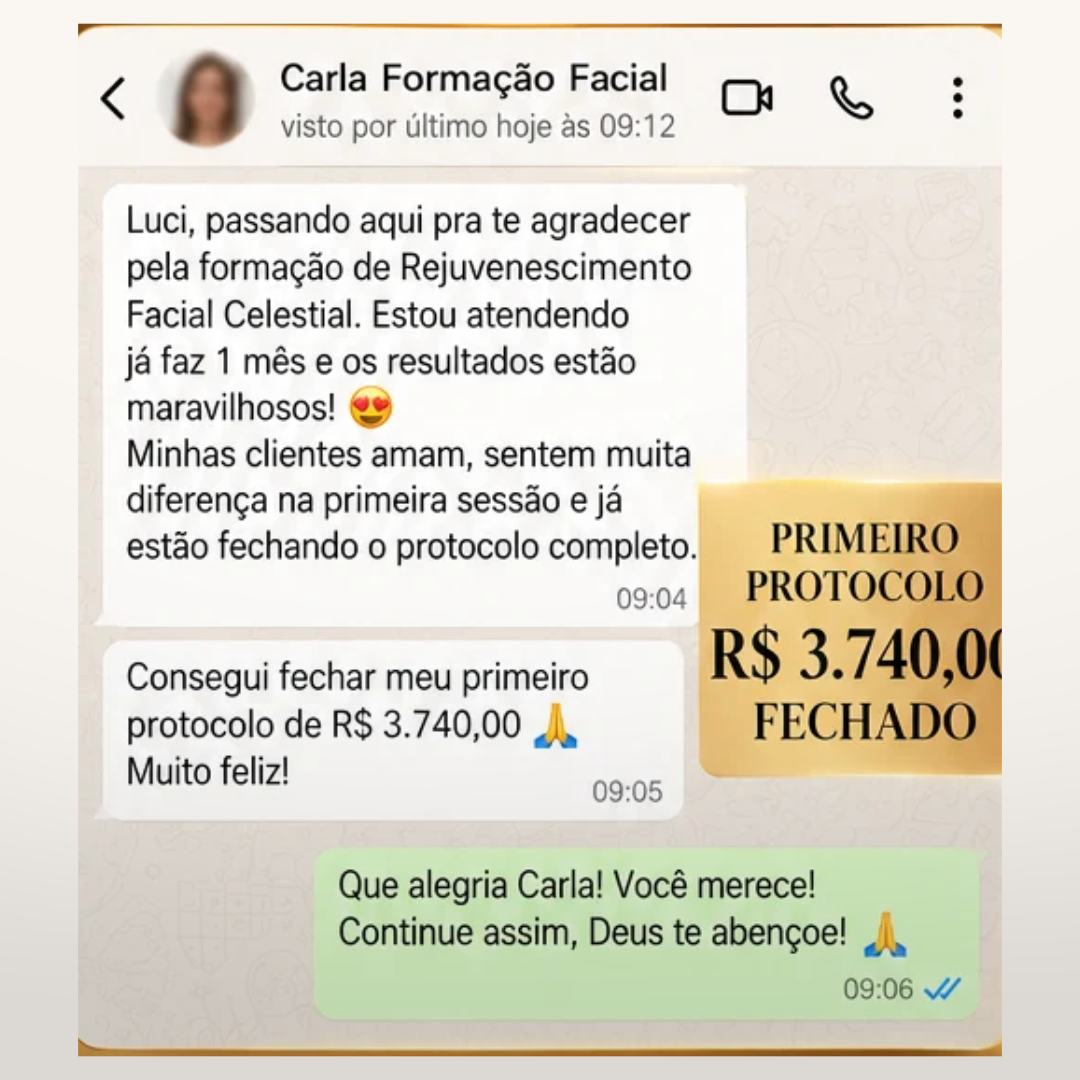 Depoimento real de aluna da Formação Rejuvenescimento Facial Celestial